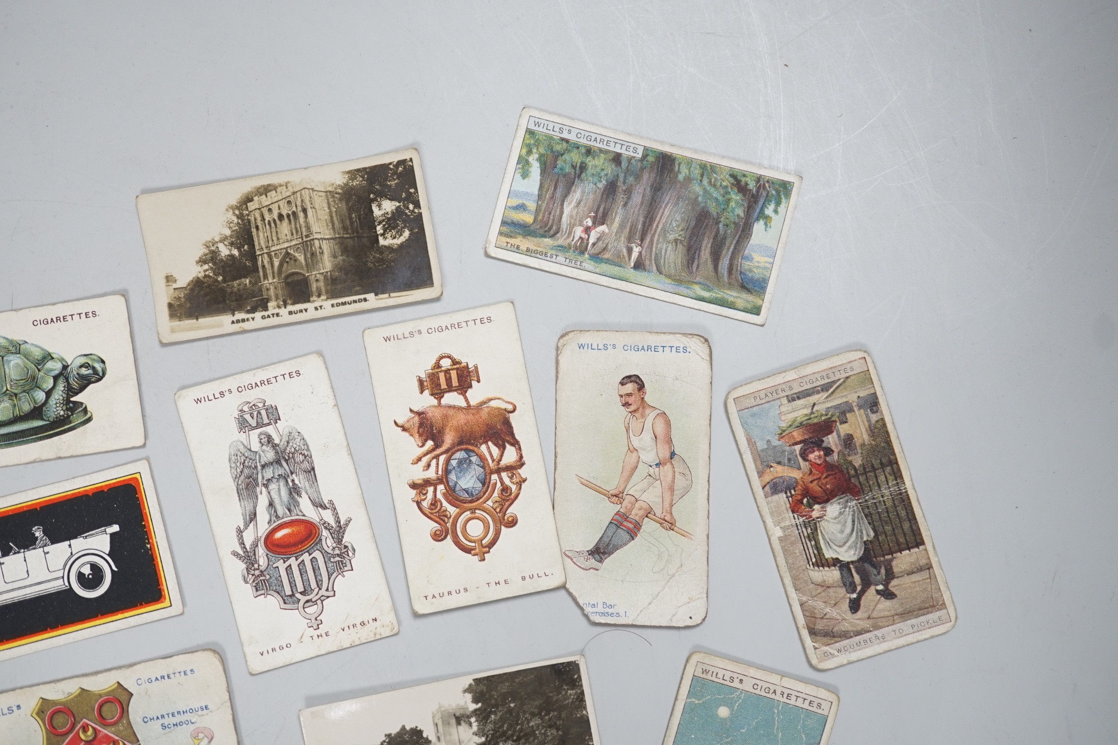 A large collection of mounted and loose cigarette cards